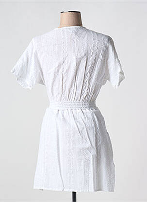 Robe courte manches courtes manches courtes blanc BIZANCE femme