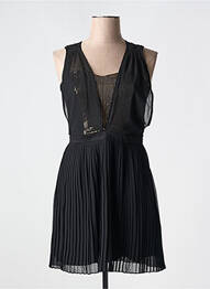 Robe courte fermeture zippée au dos fines bretelles noir NAF NAF femme