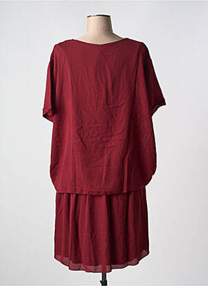 Robe mi-longue coupe fluide manches courtes rouge LEE COOPER femme