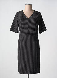 Robe mi-longue fermeture zippée au dos manches courtes noir LILI & CAROLINE femme