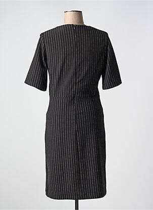 Robe mi-longue fermeture zippée au dos manches courtes noir LILI & CAROLINE femme