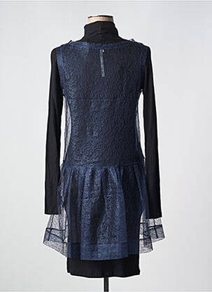 Robe mi-longue coupe fluide manches longues bleu COP COPINE femme