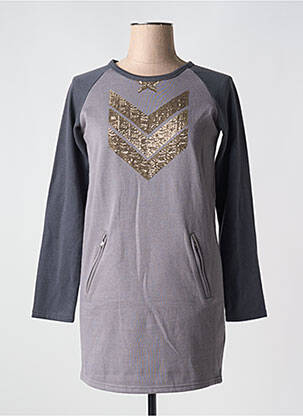 Robe courte manches longues manches longues gris IKKS femme