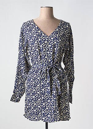 Robe courte manches longues manches longues bleu BIZANCE femme
