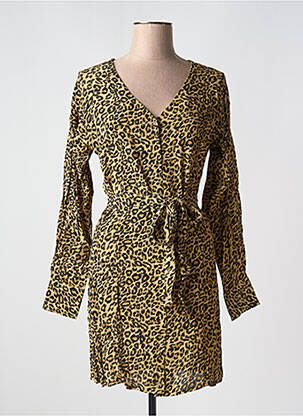 Robe courte manches longues manches longues beige BIZANCE femme