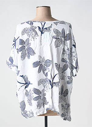 Blouse manches courtes manches courtes blanc LILI & CAROLINE femme