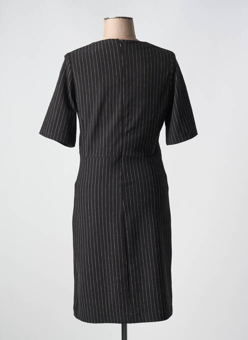 Robe mi-longue fermeture zippée au dos manches courtes noir LILI & CAROLINE femme