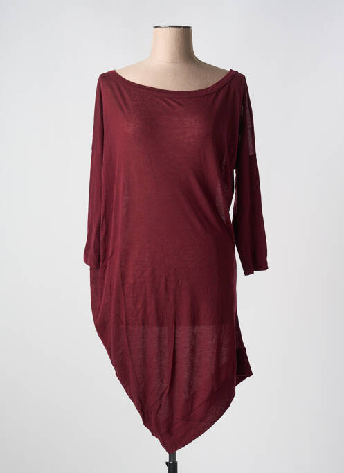 Robe pull coupe cintrée manches 3/4 rouge COP COPINE femme