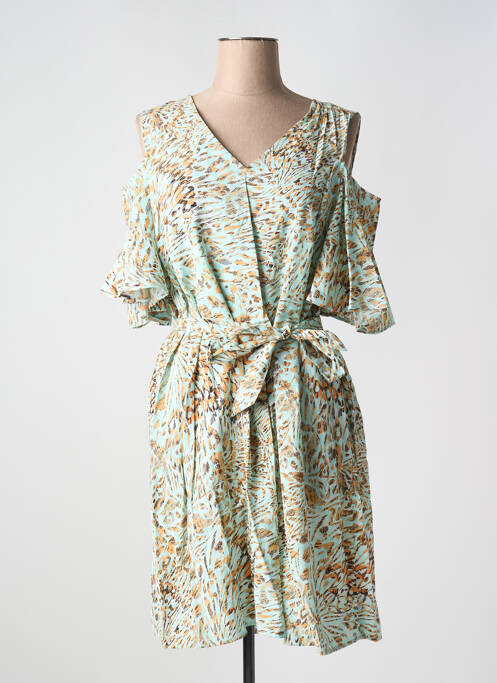 Robe mi-longue vert ICHI pour femme