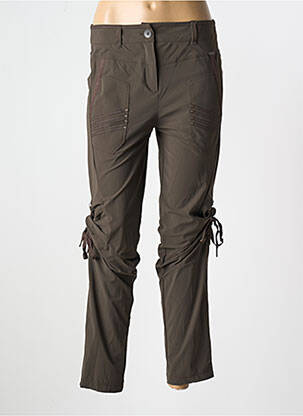 Pantalon slim stretch taille normale marron 3322 femme