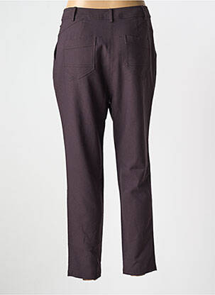 Pantalon droit tissage popeline taille normale marron R 867 femme