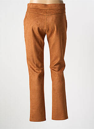 Pantalon slim taille élastique taille normale marron LI Q femme