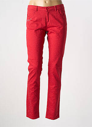 Pantalon slim tissage popeline taille normale rouge DESIGUAL femme