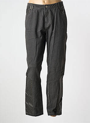Pantalon droit fermeture zippée sous rabat boutonné taille normale marron ET COMPAGNIE femme
