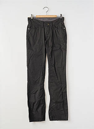 Pantalon droit tissage popeline taille normale noir FREESOUL femme