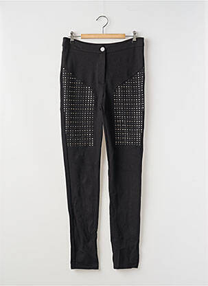 Pantalon slim broderie rivets taille normale noir LAUREN VIDAL femme