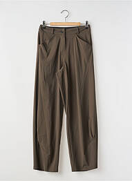 Pantalon droit stretch taille normale marron 3322 femme