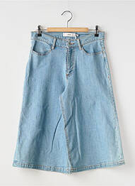 Bermuda coupe droite taille normale bleu ICHI femme