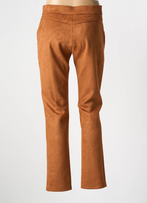 Pantalon slim taille élastique taille normale marron LI Q femme