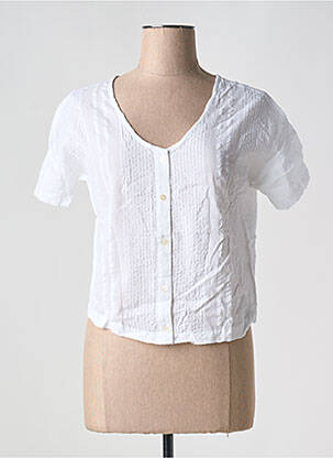 T-shirt coupe droite manches courtes blanc BIZANCE femme