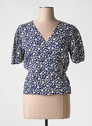 T-shirt coupe droite manches courtes bleu BIZANCE femme