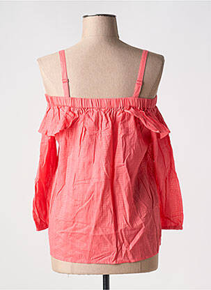 Top tissage crêpe manches longues rose NAF NAF femme