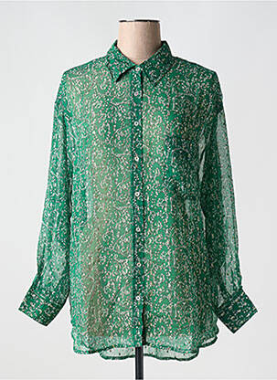 Chemisier imprimé fantaisie manches longues vert BIZANCE femme