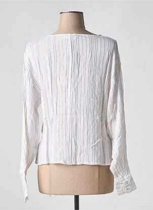 Chemisier coupe fluide manches longues blanc BIZANCE femme