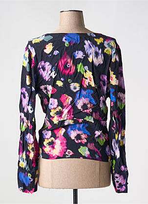 Blouse imprimé fantaisie manches longues noir ICHI femme