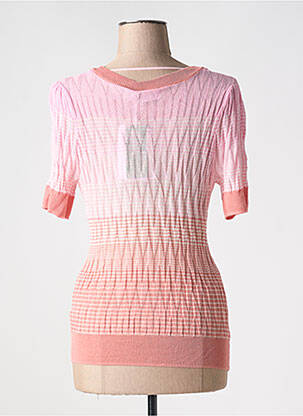Gilet manches courtes fermeture boutonnée sur le devant rose ICHI femme