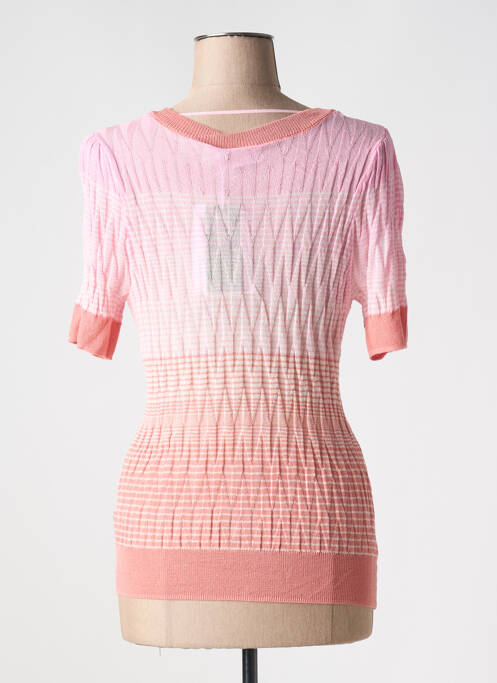 Gilet manches courtes rose ICHI pour femme