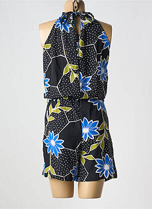 Combishort tissage crêpe sans manche bleu LILI & CAROLINE femme