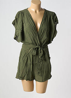 Combishort poches manches courtes vert NAF NAF femme
