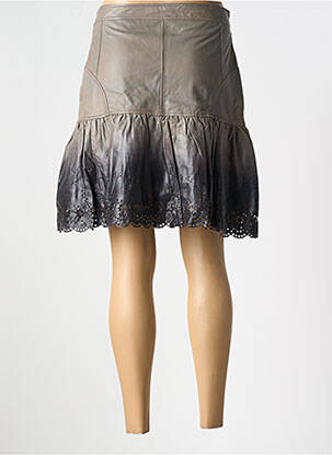 Jupe mi-longue stretch marron ET COMPAGNIE femme