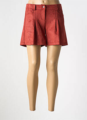 Short fermeture zippée sous rabat boutonné taille normale rouge LILI & CAROLINE femme