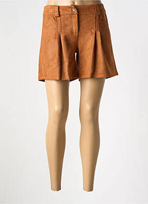 Short fermeture zippée sous rabat boutonné taille normale marron LILI & CAROLINE femme