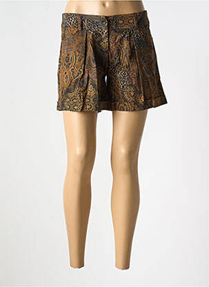 Short fermeture zippée sous rabat boutonné taille normale marron LILI & CAROLINE femme