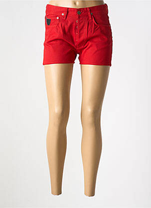 Short tissage denim taille normale rouge APRIL 77 femme