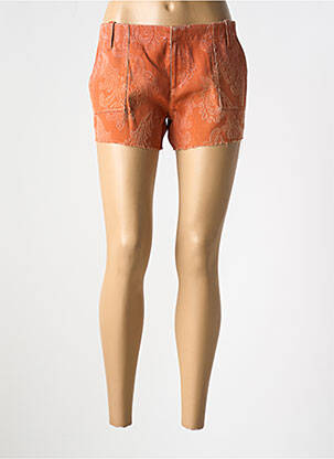 Short fermeture zippée sous rabat avec crochet taille normale orange CUSTO femme