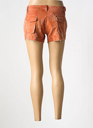 Short fermeture zippée sous rabat avec crochet taille normale orange CUSTO femme