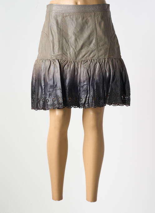 Jupe mi-longue marron ET COMPAGNIE pour femme