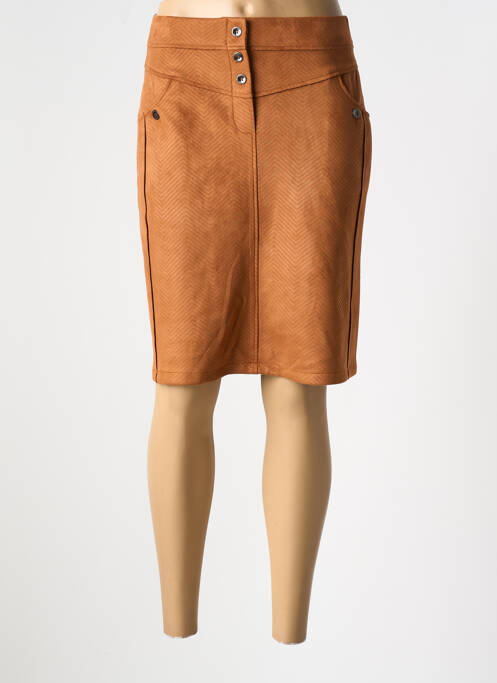 Jupe mi-longue marron LILI & CAROLINE pour femme