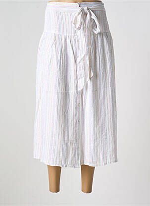 Jupe longue tissage crêpe blanc BIZANCE femme