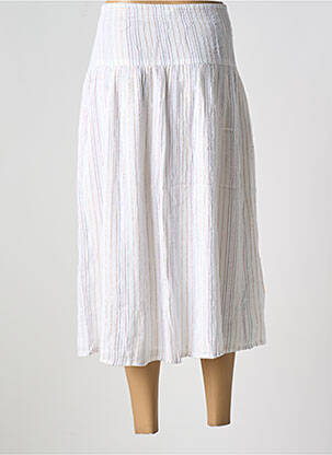 Jupe longue tissage crêpe blanc BIZANCE femme