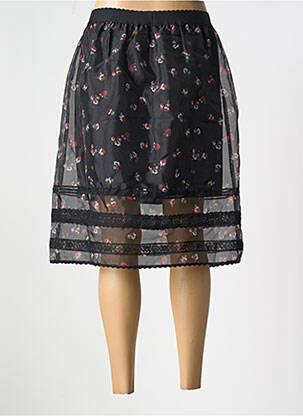 Jupe mi-longue doublure textile noir NAF NAF femme