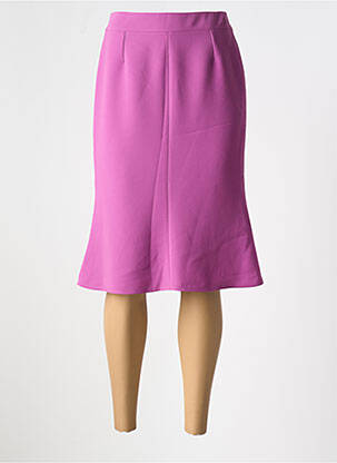 Jupe mi-longue coupe droite évasée sur le bas violet FELIPE VARELA femme