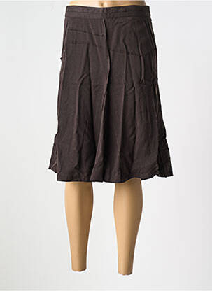 Jupe mi-longue coupe évasée marron SALT & PEPPER femme