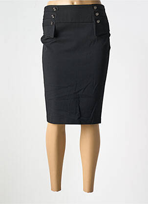 Jupe mi-longue coupe droite noir MISS TIC femme