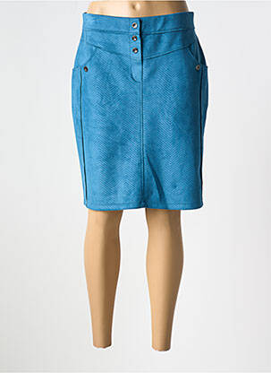 Jupe mi-longue stretch bleu LILI & CAROLINE femme
