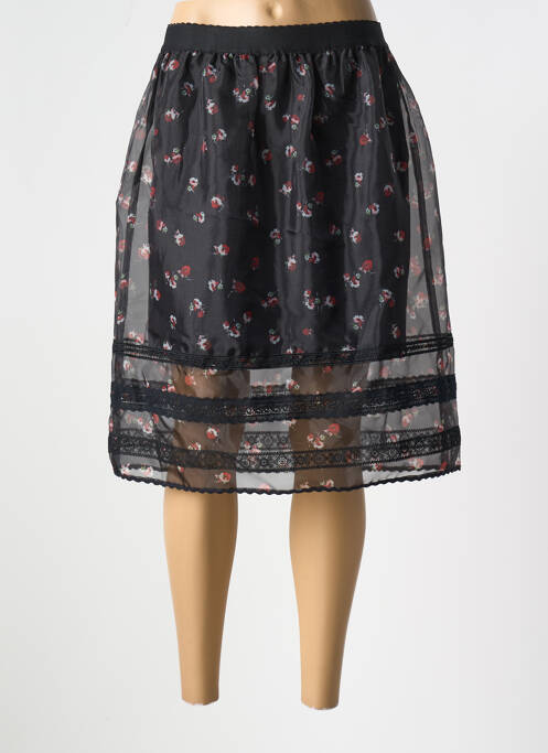 Jupe mi-longue doublure textile noir NAF NAF femme